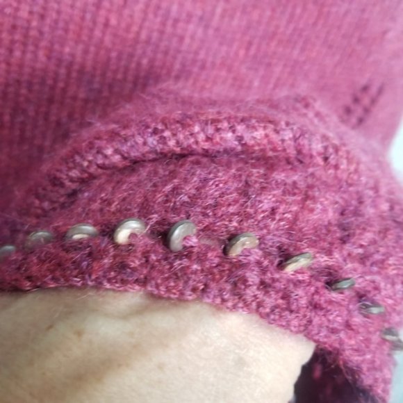 TOMMY BAHAMA WOMEN'S SIZE XS MOHAIR WOOL ITALIAN YARN V-NECK OPEN KNIT SWEATER - Picture 6 of 8